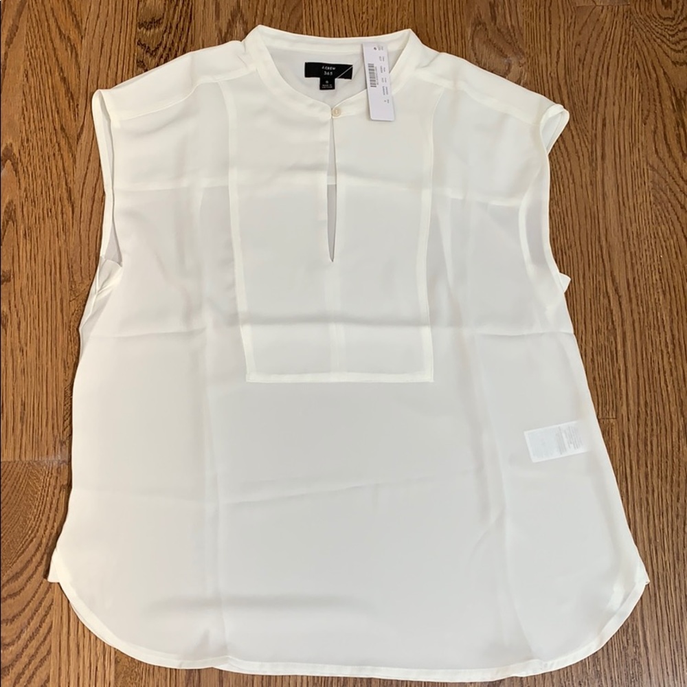 NWT J. Crew ivory drapey cap-sleeve top